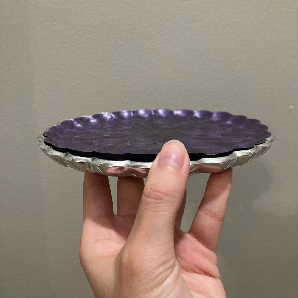 Set of 4 Julia Knight 7” Peony Cocktail Plates - Sugar Plum - Picture 6 of 8